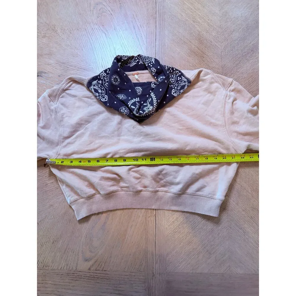 Free People James Pullover sweatshirt with bandana size xs